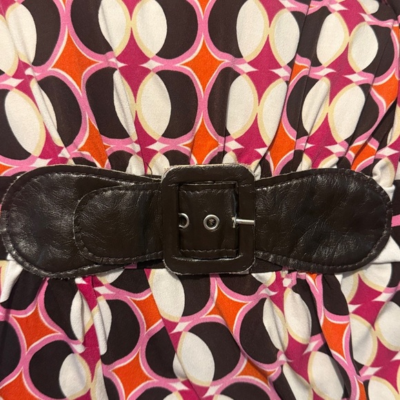 Vintage Y2K Anxiety Geometric Belted Tie Waist Top – Size Small - Picture 5 of 7